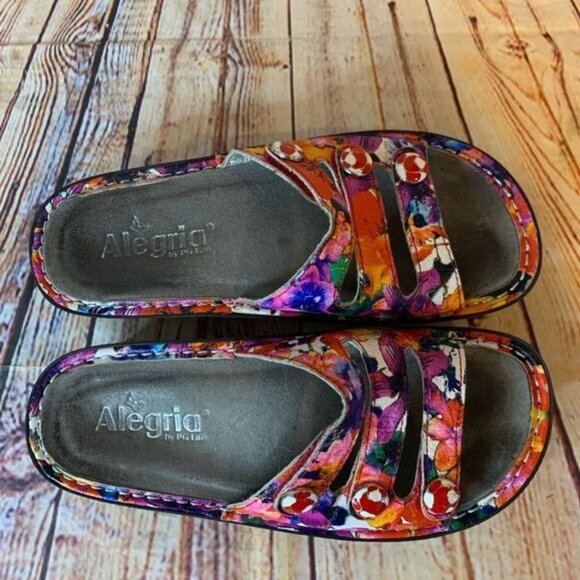 Alegria Fiona Iris Colorful Floral Sandals F10-135 Sz 35/5 - Picture 6 of 8